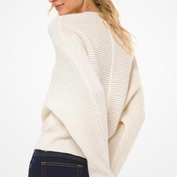 Michael Kors Ottoman Knit Neutral Ecru Dolman-sleeve Sweater size Small - Picture 2 of 7